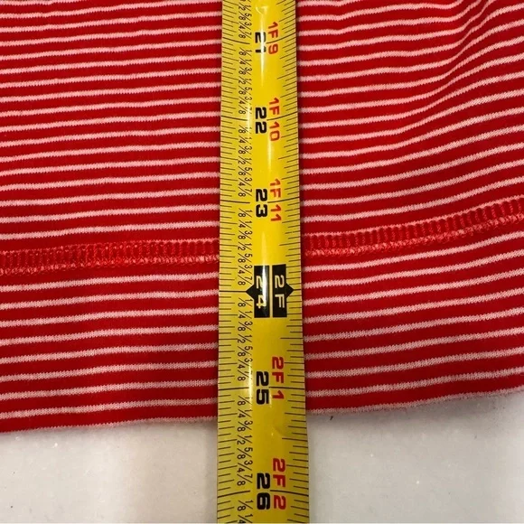 Lauren Ralph Lauren Top Boat Neck w/ buttons Red/white Stripes Logo Pocket XL - Picture 7 of 10